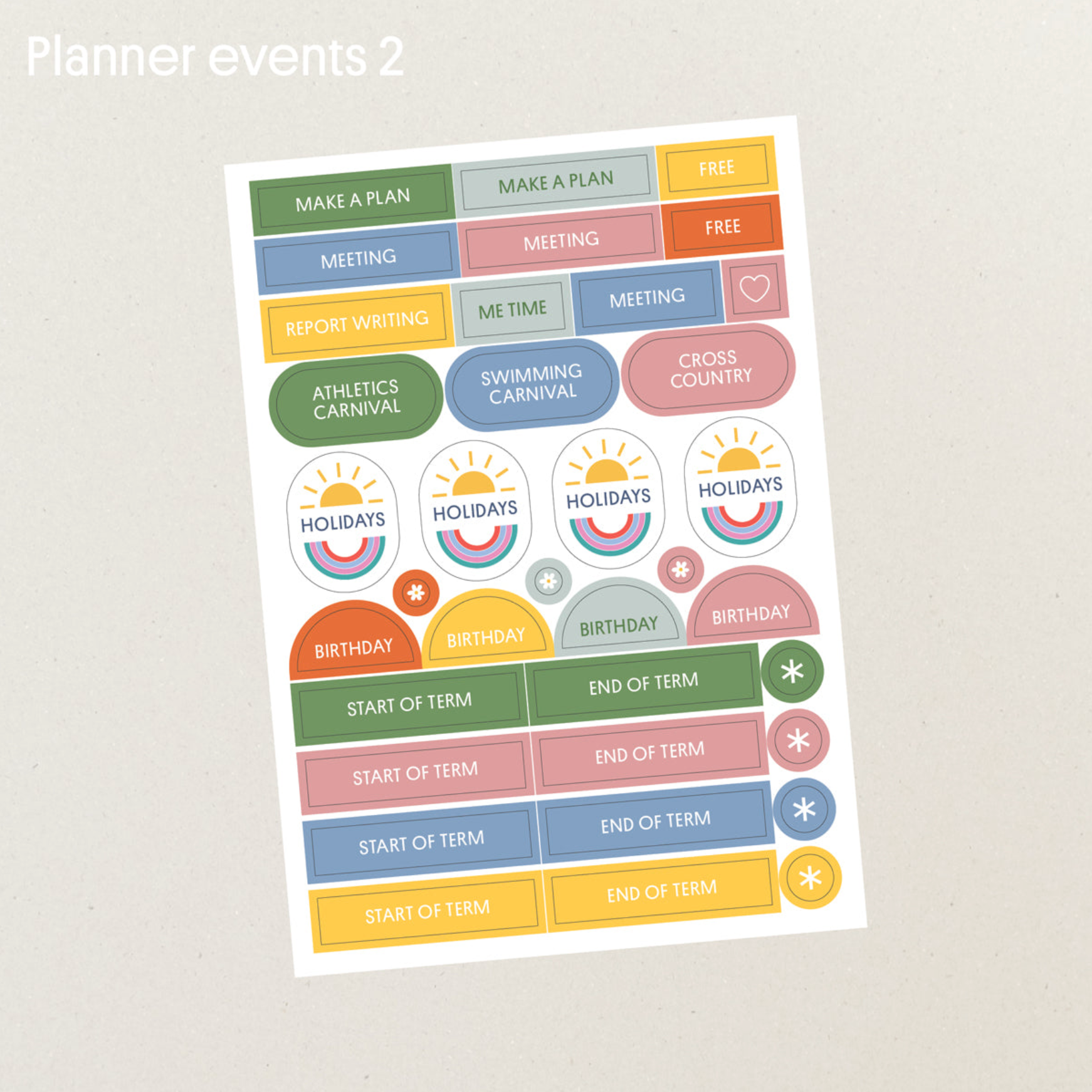 Planner sticker set