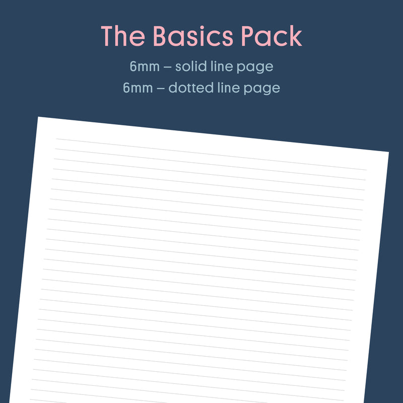 Printable: Basics Pack - Lined, Grid, Dot Grid A4 Pages